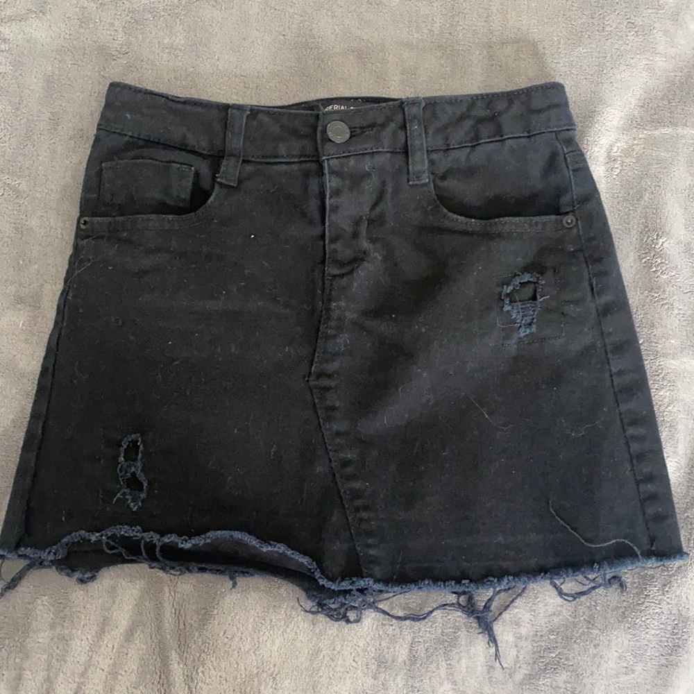 GIRLS BLACK JEAN SKIRT